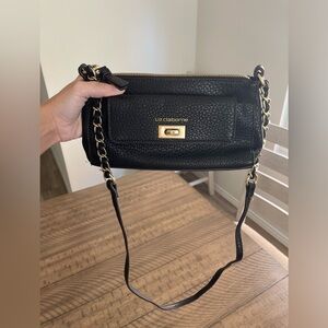 Liz Claiborne black leather mini purse shoulder bag